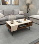Hanah Home Aren Mesa de Centro Beige y Nogal Claro